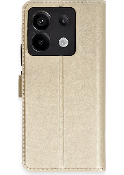 Xiaomi Poco X6 Kılıf Cüzdanlı Kapaklı Kılıf - Gold