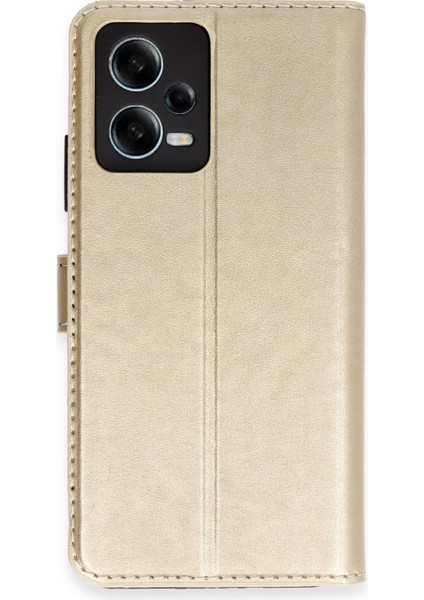 Xiaomi Redmi Note 12 5g Kılıf Cüzdanlı Kapaklı Kılıf - Gold