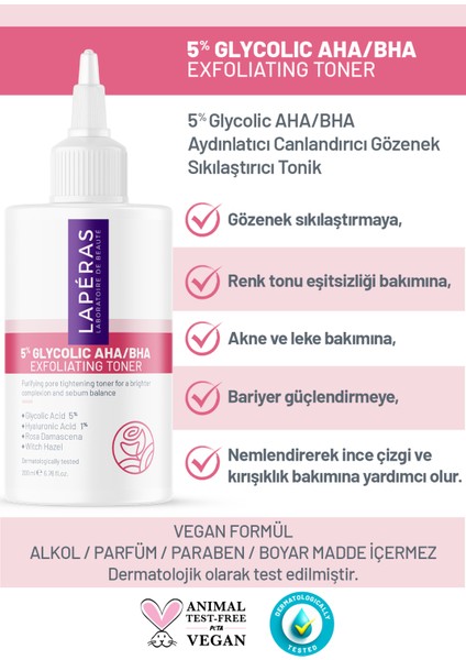 Cadı Fındığı 5% Glikolik Salisilik Asit Aydınlatıcı Vegan Temizleyici Tonik 2'li Paket fırsatları