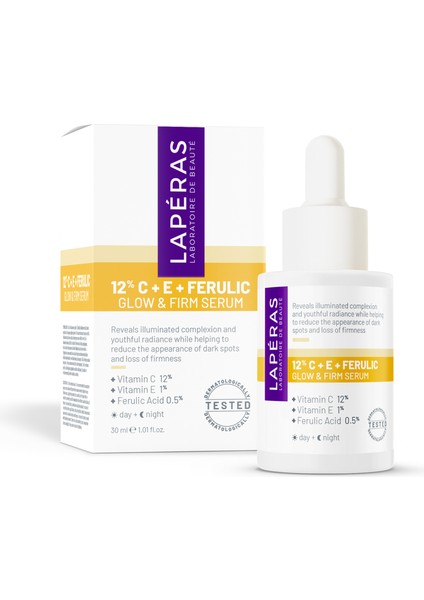 Aydınlatıcı 12% Vitamin C E Ferulic Hyaluronic Ton Eşitleyici Vegan Cilt Serumu 2'li Paket
