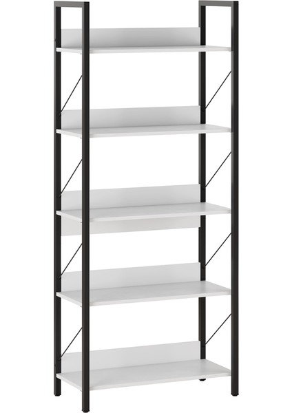 Profile Kitaplık 5 Raflı Diamond Beyaz / Siyah 73X172X35 cm modelleri