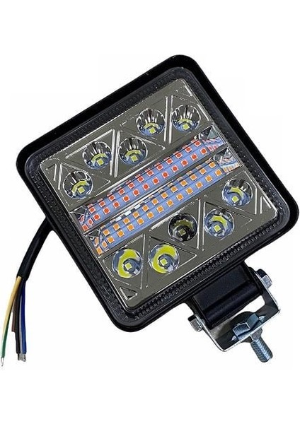 10V-30V LED LAMBA OFF-ROAD LEDLİ KARE KIRMIZI-SARI-BEYAZ (106*106*25 MM)