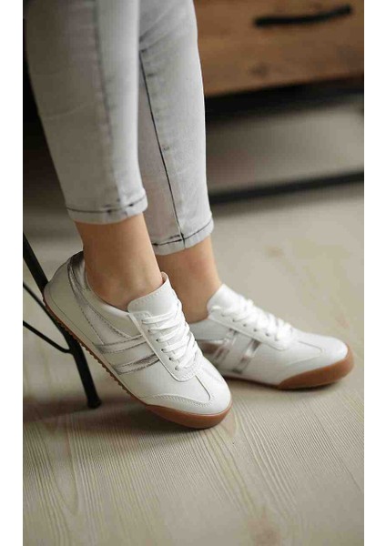ER1202 Beyaz Vegan Deri Sneaker Ayakkabı fiyatları