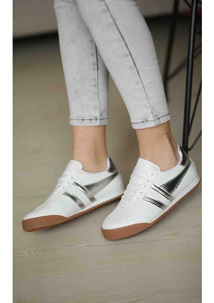 ER1202 Beyaz Vegan Deri Sneaker Ayakkabı modelleri