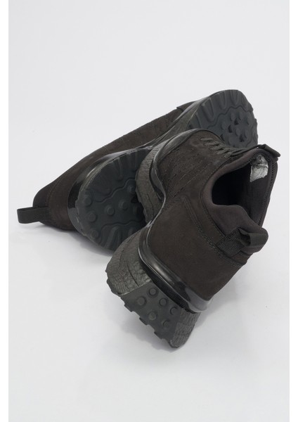 Erkek Kalın Taban Comfort Casual Ayakkabı Gerçek Deri Hj 24822M Siyah