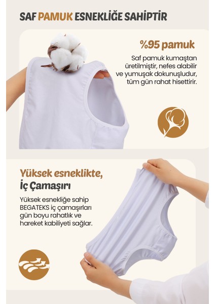 Begateks Kadın Külot Yüksek Bel 4'lü Paket - Yüksek Bel Rahat Iç Giyim, Pamuklu Kumaş, 7 Farklı Renk Seçeneği