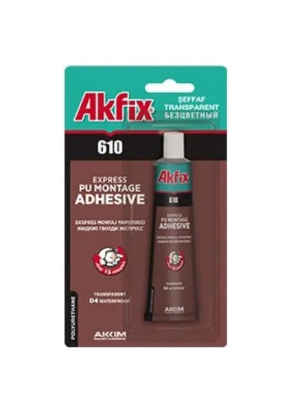 Akfix 610 Poliüretan Montaj Yapıştırıcı (Sıvı Çivi) 50 ml