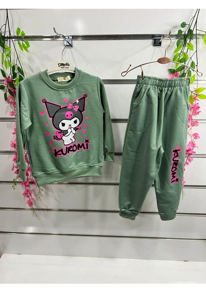 Kız Çocuk Büyük Kuromi Desen Turkuaz