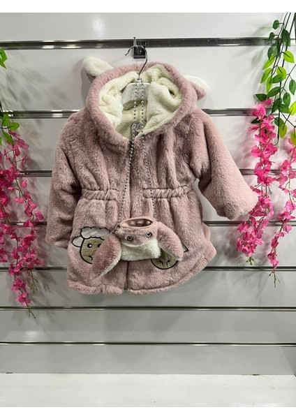 Kız Çocuk Peluş Mont Lila