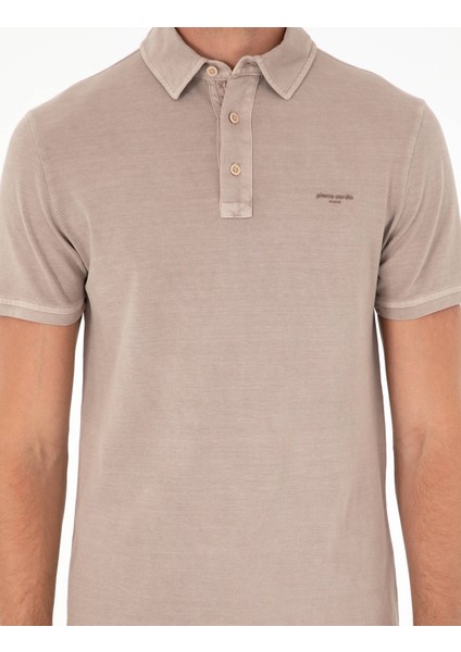 Erkek Vizon Slim Fit Tişört 50285411-Vr052