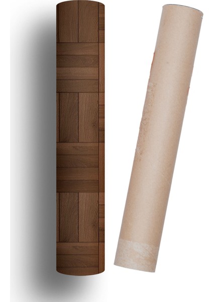 Yer Kaplama Folyosu Kendinden Yapışkanlı Laminasyonlu Ahşap Parke Desen 60 cm x 100 cm