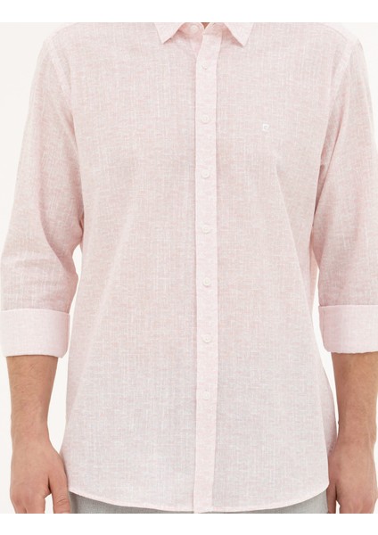 Erkek Açık Pembe Regular Fit Uzun Kollu Gömlek 50284926-VR078