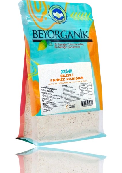Organik Çilekli Pancake Karışımı 200gr Bebek Ek Gıdası
