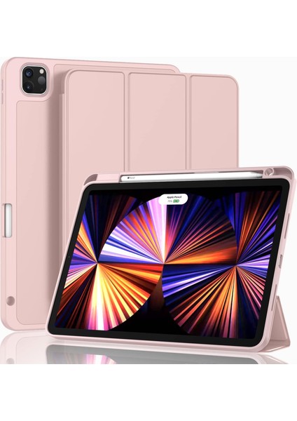 Apple iPad Pro 11 M4 (2024) Kalem Şarjına Uygun Kalemlikli Yatay Standlı Stromix Smart Kılıf A2836 A2837