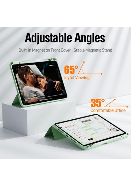 Apple iPad Pro 11 M4 (2024) Kalem Şarjına Uygun Kalemlikli Yatay Standlı Stromix Smart Kılıf A2836 A2837