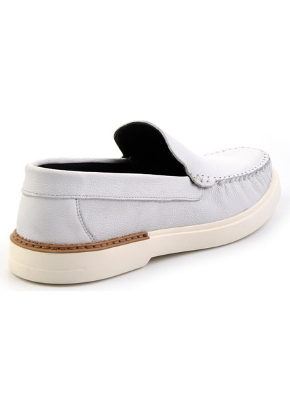 Beyaz Floter Hakiki Deri Erkek Casual Ayakkabı E01863654740 modelleri