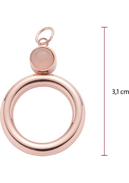 Pempe Altın Renkli, Pembe Kuvarslı Manyetik Kolye Ucu fiyatları