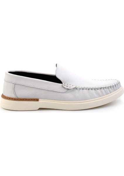 Beyaz Floter Hakiki Deri Erkek Casual Ayakkabı E01863654740
