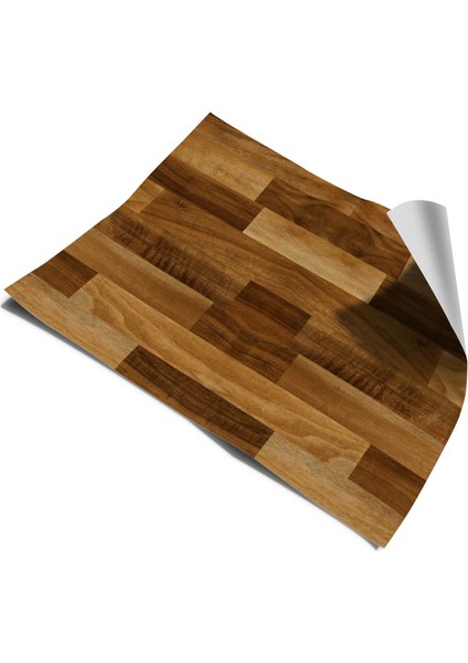 Yer Kaplama Folyosu Kendinden Yapışkanlı Laminasyonlu Ahşap Parke Desen 60 cm x 100 cm
