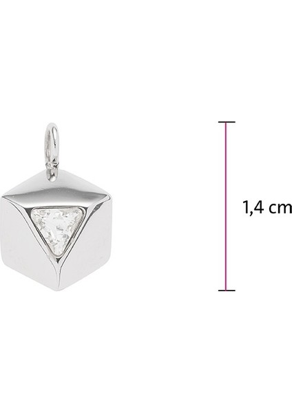 Swarovski® Kristalli Kesimli Yüzeyli Prizmatik Manyetik Kolye Ucu