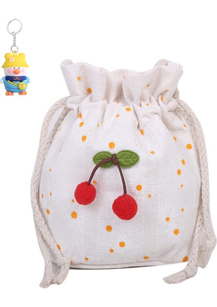 Küçük Çanta Crossbody Çanta Kız Öğrenci Tuval Çanta Omuz Kova Çanta (Yurt Dışından)