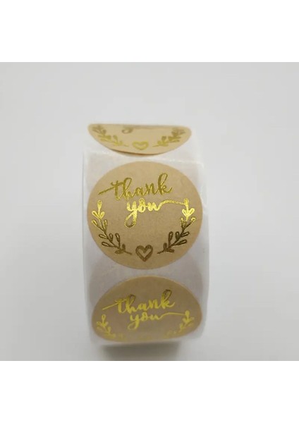 100 Adet Thank You Etiket Sticker-Ürün Ambalaj Kargo Paketleme Etiketi - 2,5x2,5cm Gold fiyatları