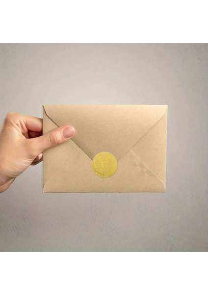 100 Adet Thank You Etiket Sticker-Ürün Ambalaj Kargo Paketleme Etiketi - 2,5x2,5cm Gold indirimleri
