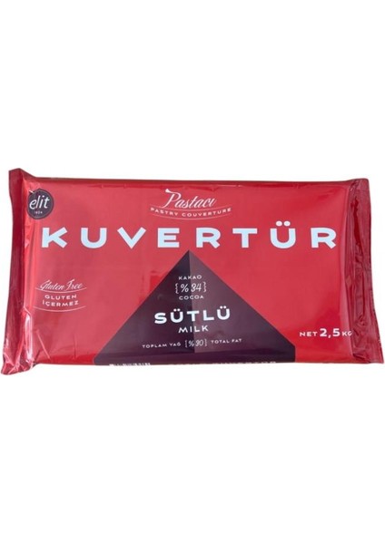 Sütlü Kuvertür 2,5 kg %34 Kakao