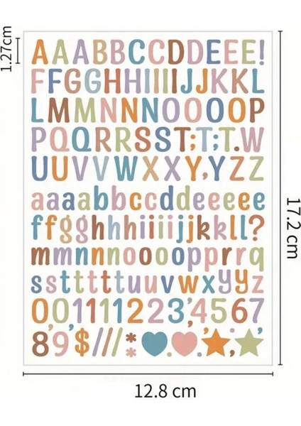 150+ Adet Etiket Sticker - Alfabe Sayı Renkli Su Geçirmez (Okul,laptop,bardak) indirimleri