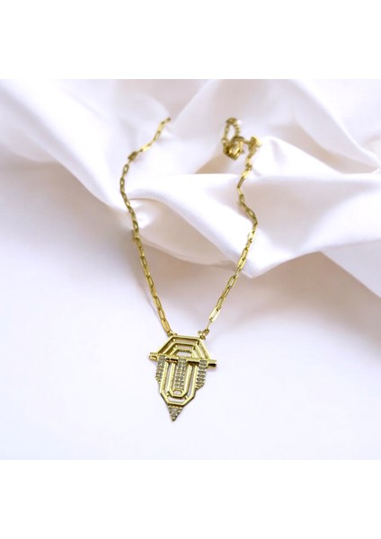 Serenay Model Zirkon Taşlı Çelik Kolye modelleri