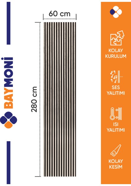 Akustik Panel Anemon 60X280X1,7CM