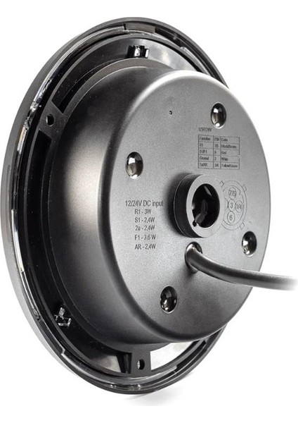 Frıstom 12V-36V Stop Lambası Yuvarlak (Neon Ledli) (3 Fonksiyonlu) (Kırmızı-Sarı) (155 Mm) E9