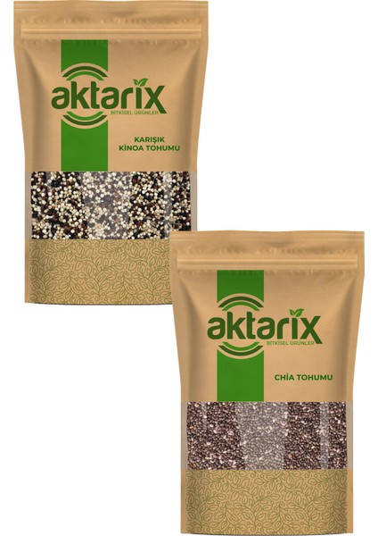 1 kg Karışık Kinoa Tohumu + 1 kg Siyah Chia Tohumu
