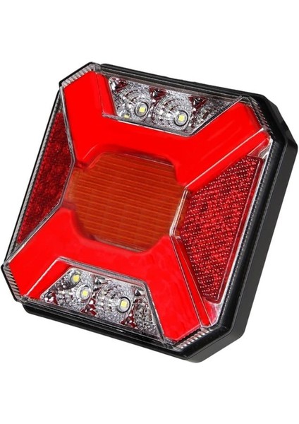 12V-24V Stop Lambası Kare (Neon Ledli) (4 Fonksiyonlu) (140*140 Mm)