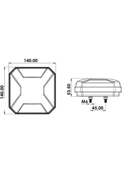 12V-24V Stop Lambası Kare (Neon Ledli) (4 Fonksiyonlu) (140*140 Mm) modelleri