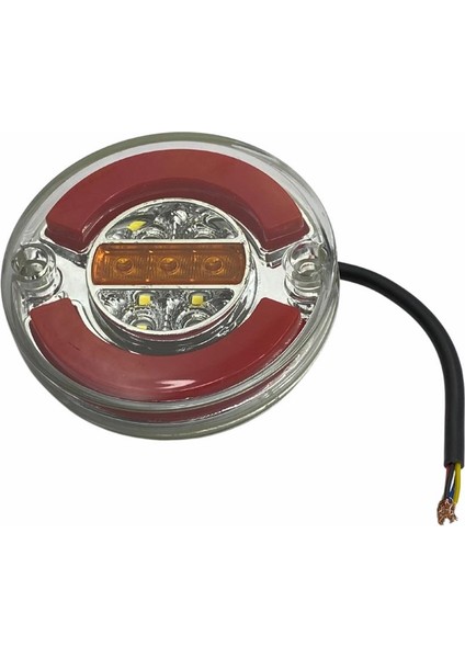 12V-24V STOP LAMBASI YUVARLAK (NEON LEDLİ) (4 FONKSİYONLU) (KIRMIZI-BEYAZ-SARI) (98*21 MM) fiyatları
