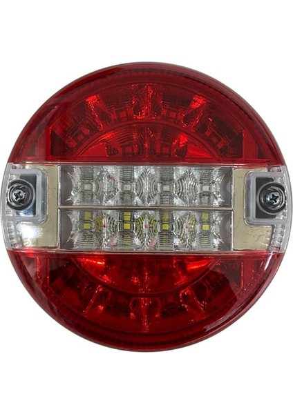 12V STOP LAMBASI YUVARLAK (LEDLİ) (3 FONKSİYONLU) (KIRMIZI-BEYAZ) (140*60 MM)