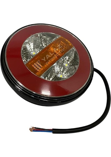 12V STOP LAMBASI LEDLİ (PARK-FREN-SİNYAL) (YUVARLAK) (140 MM)