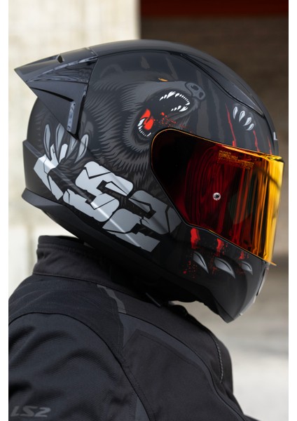Rapıd 2 Race Clawn Mat Siyah-Gri-Kırmızı Kask