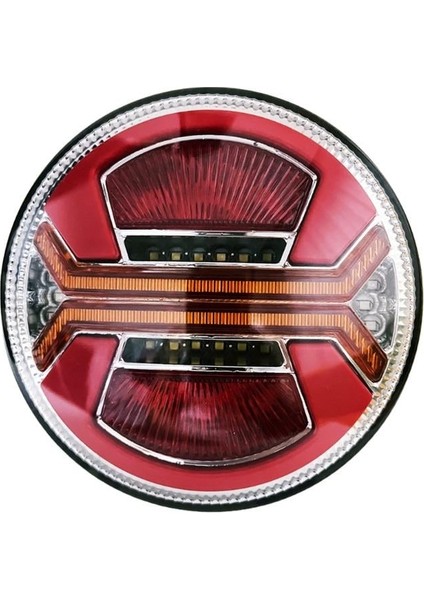 12V-24V Stop Lambası Yuvarlak (Neon Ledli) (5 Fonksiyonlu) (Kırmızı-Beyaz-Sarı (140*50 Mm)