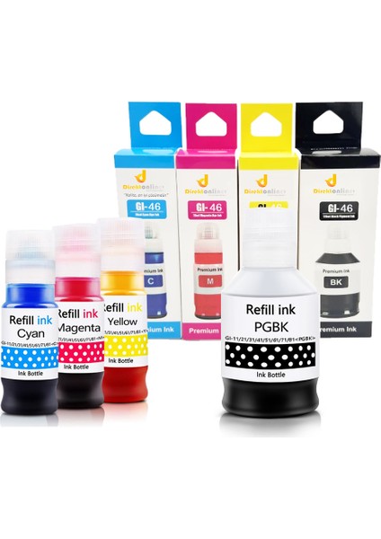 Canon Gı-40/ Canon Pixma G6040 Muadil Mürekkep 1 Set 4 Renk