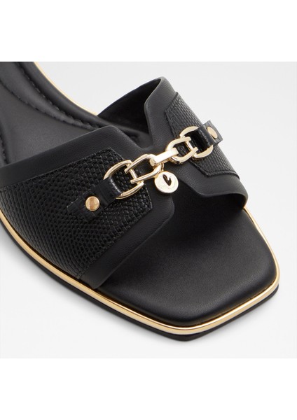 Alamassı Sandalet Düz Terlik - Siyah indirimleri