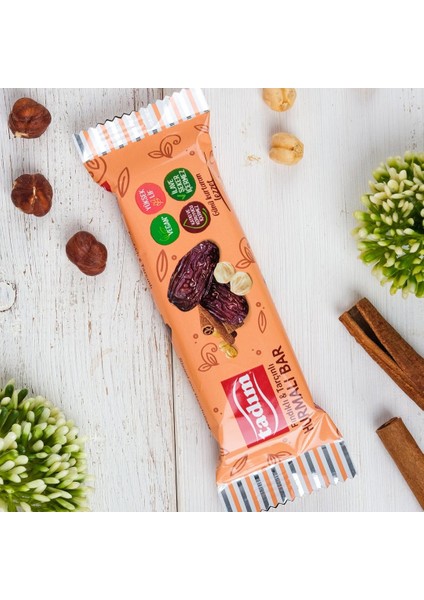 Hurmalı Bar Fındık & Tarçınlı 40 gr x 20 Adet ( Vegan )
