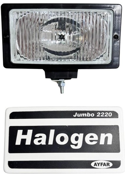 SİS LAMBASI DİKDÖRTGEN BÜYÜK BEYAZ PLS (KAPAKLI) (ÇİZGİLİ CAM) (242*133*89 MM)