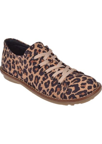Hakiki Deri Kadın Casual Ayakkabı 34210 Leopar