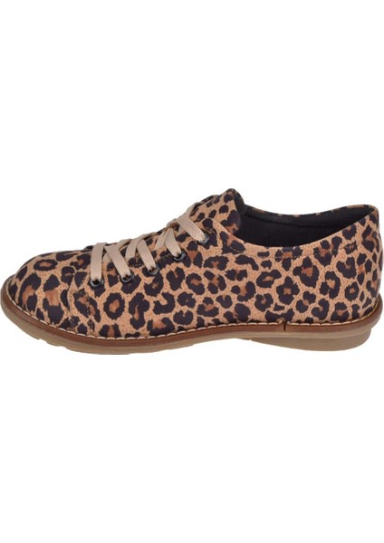 Hakiki Deri Kadın Casual Ayakkabı 34210 Leopar