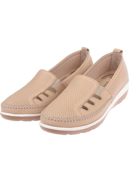 Hakiki Deri Comfort Kadın Ayakkabı VOY-110 Bej fırsatları