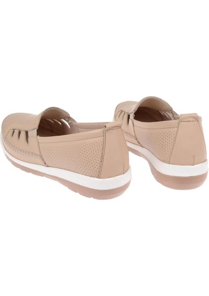 Hakiki Deri Comfort Kadın Ayakkabı VOY-110 Bej indirimleri