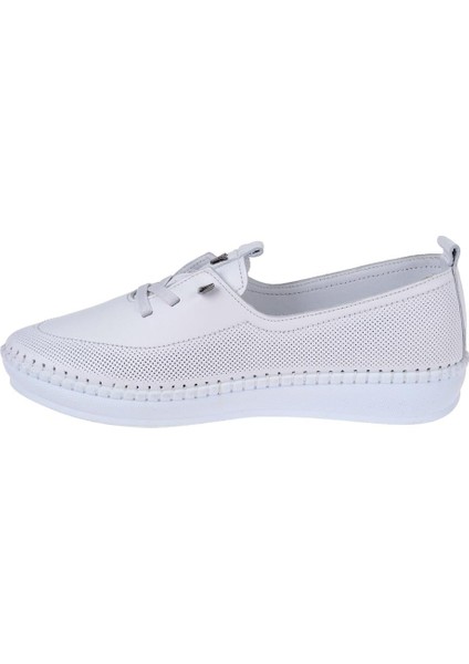 Hakiki Deri Comfort Kadın Ayakkabı VOY-083 Beyaz modelleri