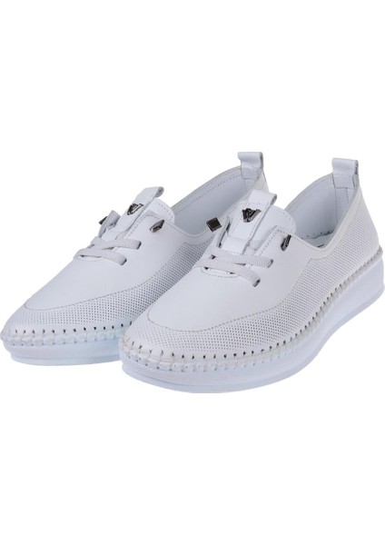 Hakiki Deri Comfort Kadın Ayakkabı VOY-083 Beyaz fırsatları